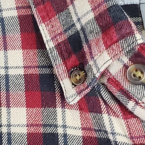 Carhartt Size Medium Plaid Relaxed Fit Long Sleeve Button Shirt Cotton Red - Picture 7 of 12